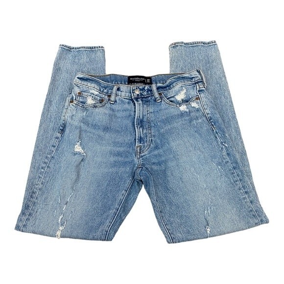Abercrombie &‎ Fitch 30x32 A&F Vintage Stretch 90s Slim Jeans Denim Distressed - Picture 3 of 14